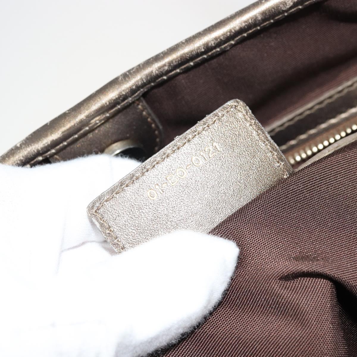 Christian Dior Canage Lady Dior Tote Bag Coated Canvas Bronze Gold Auth ep14540