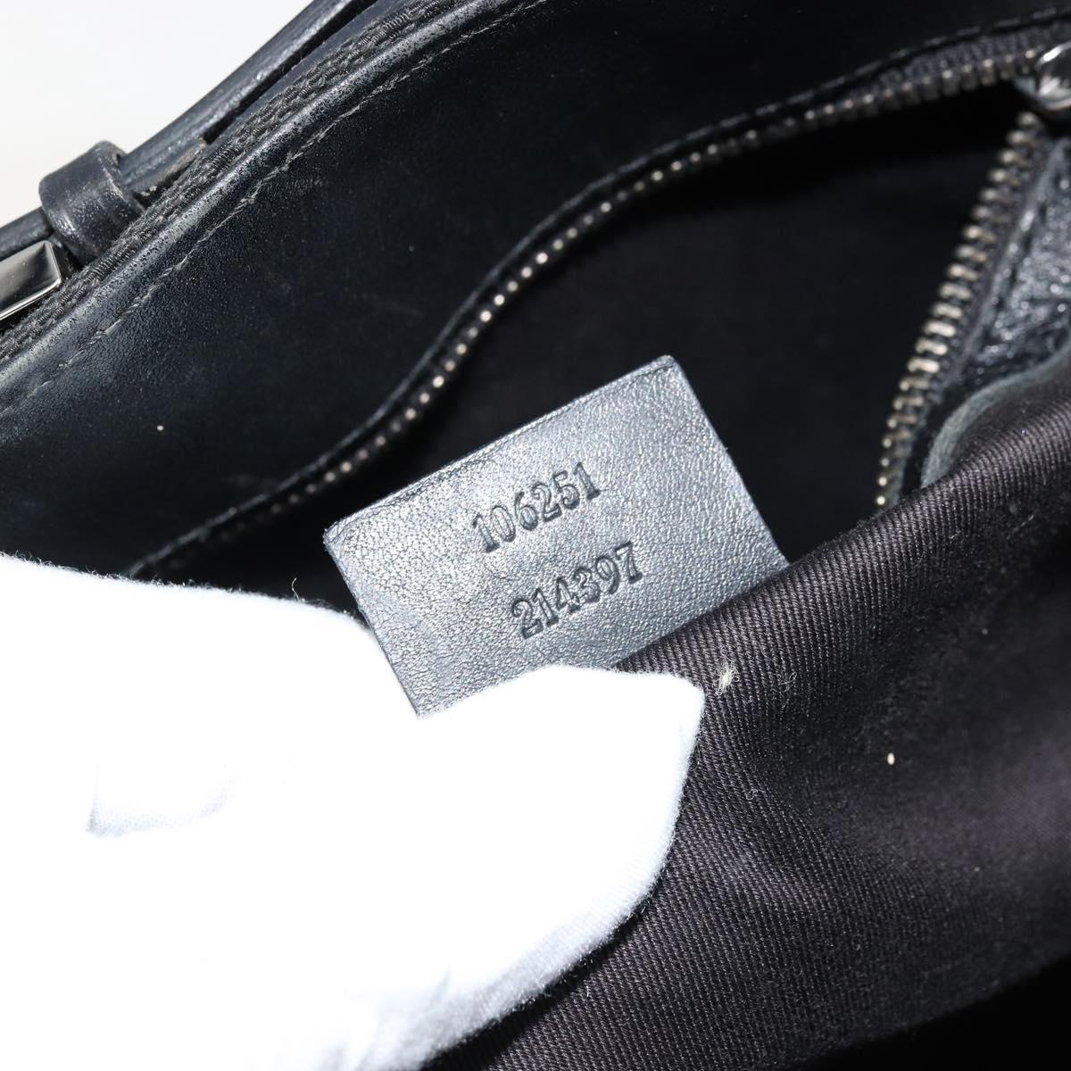 GUCCI GG Canvas Hand Bag Black Silver 106251 Auth ep14542