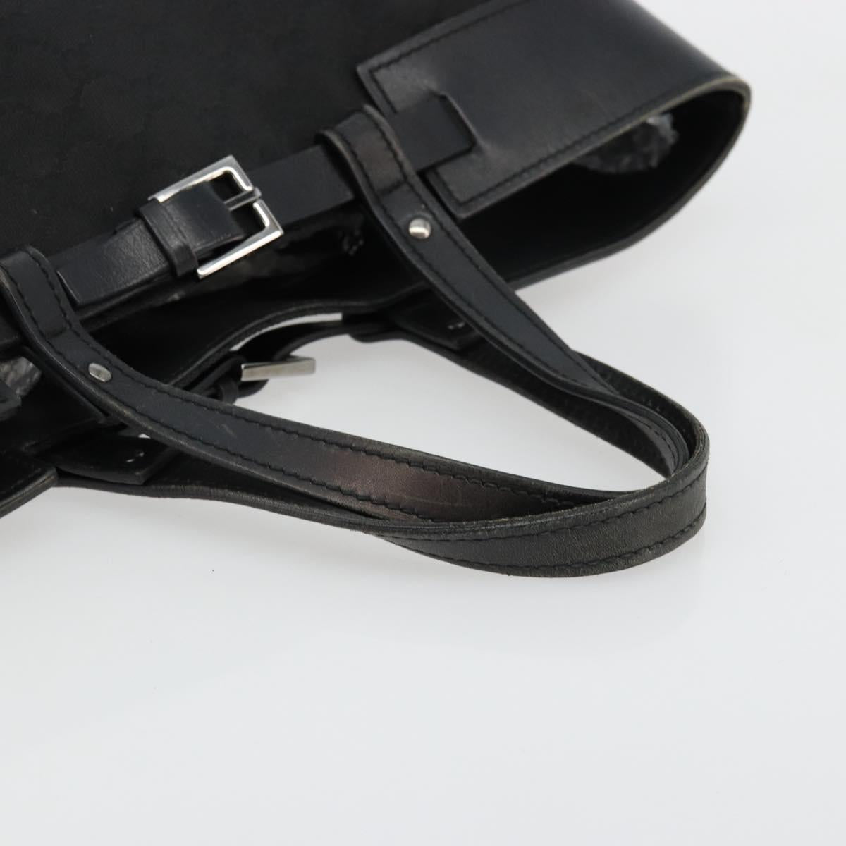 GUCCI GG Canvas Hand Bag Black Silver 106251 Auth ep14542