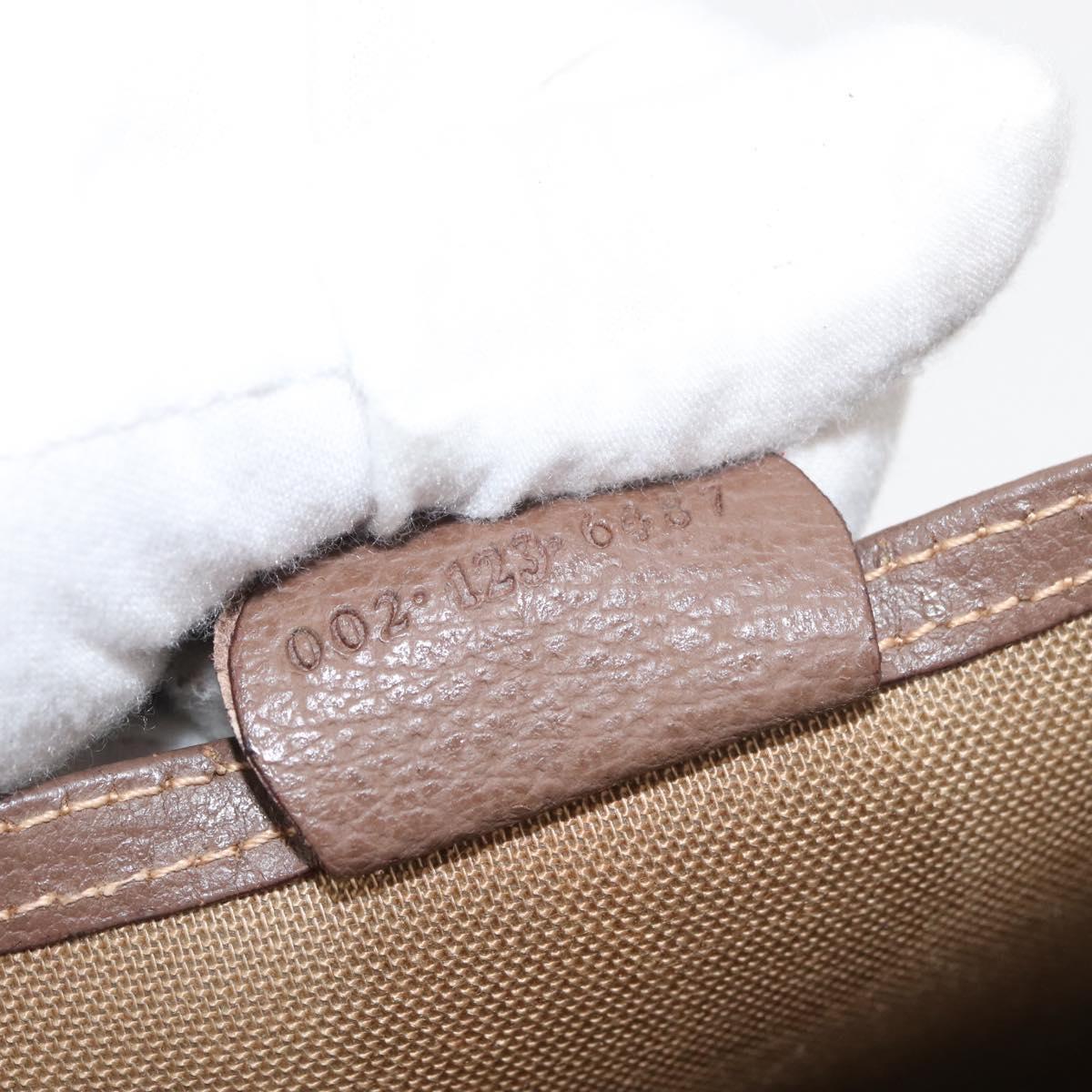 GUCCI GG Supreme Web Sherry Line Bag PVC Beige Gold 002 123 6487 Auth ep14554