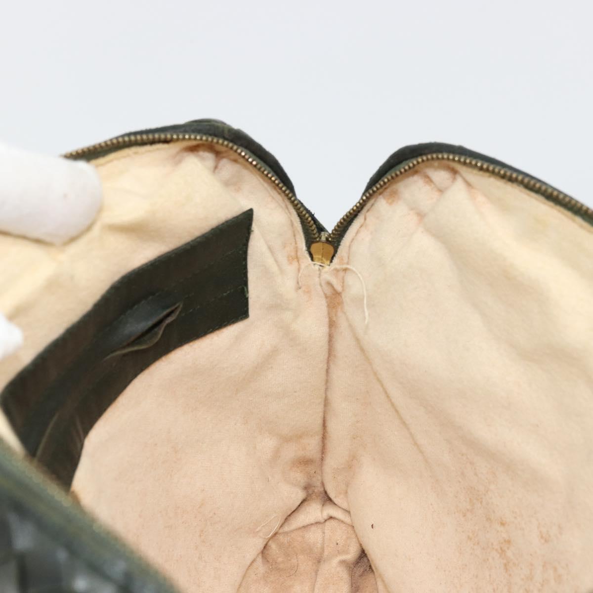 BOTTEGA VENETA INTRECCIATO Shoulder Bag Leather Green Gold Auth ep14556