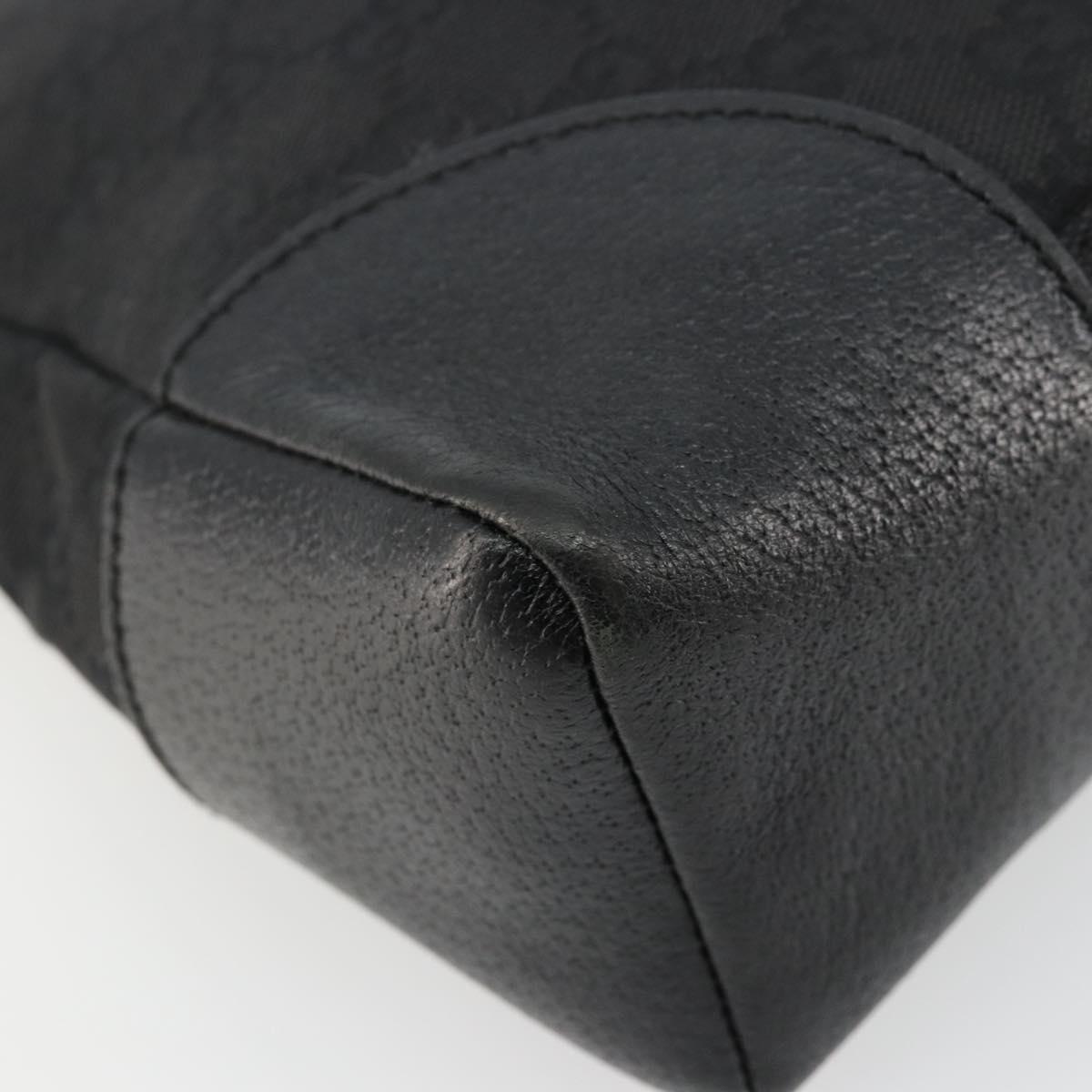 GUCCI GG Canvas Shoulder Bag Black Silver 114273 Auth ep14561