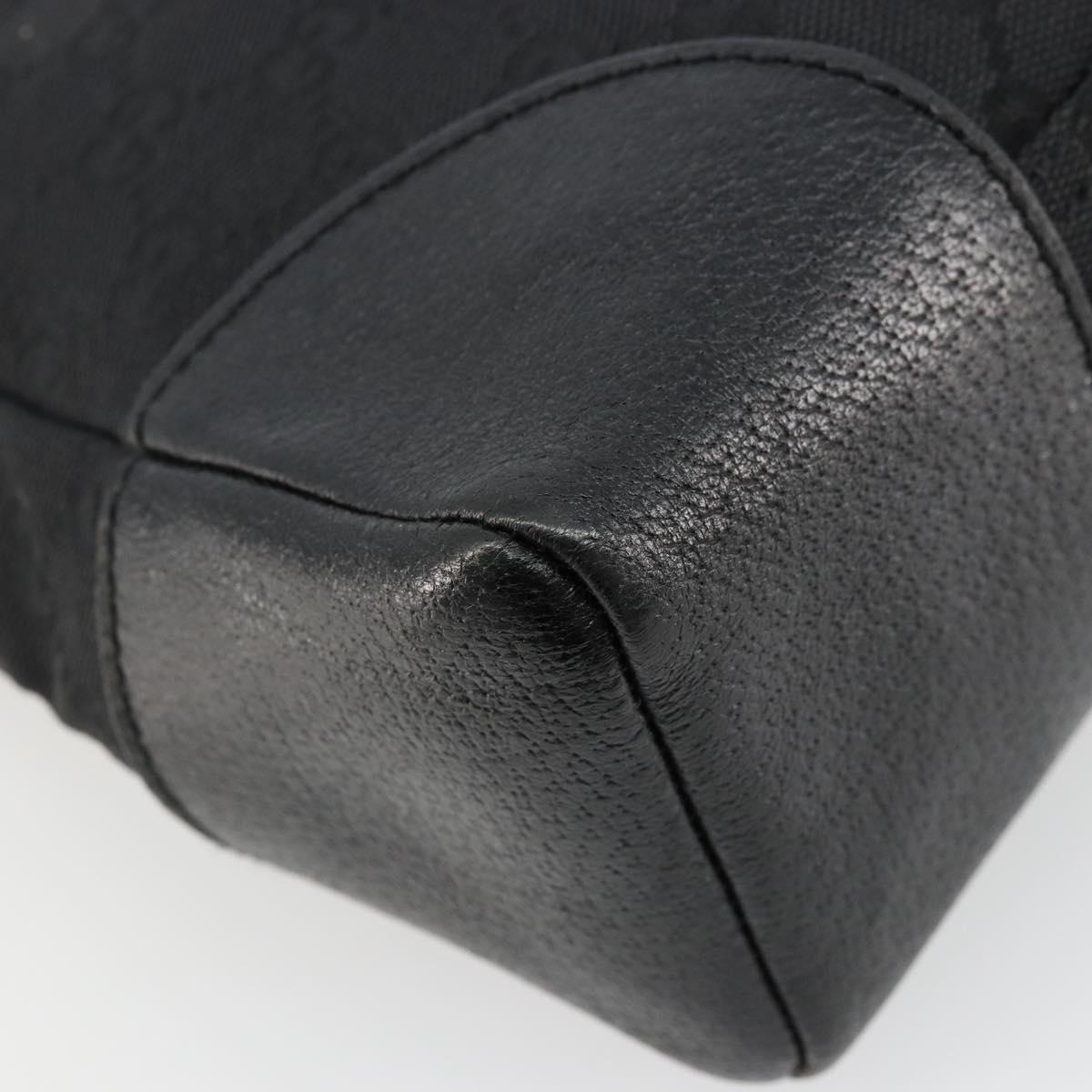 GUCCI GG Canvas Shoulder Bag Black Silver 114273 Auth ep14561