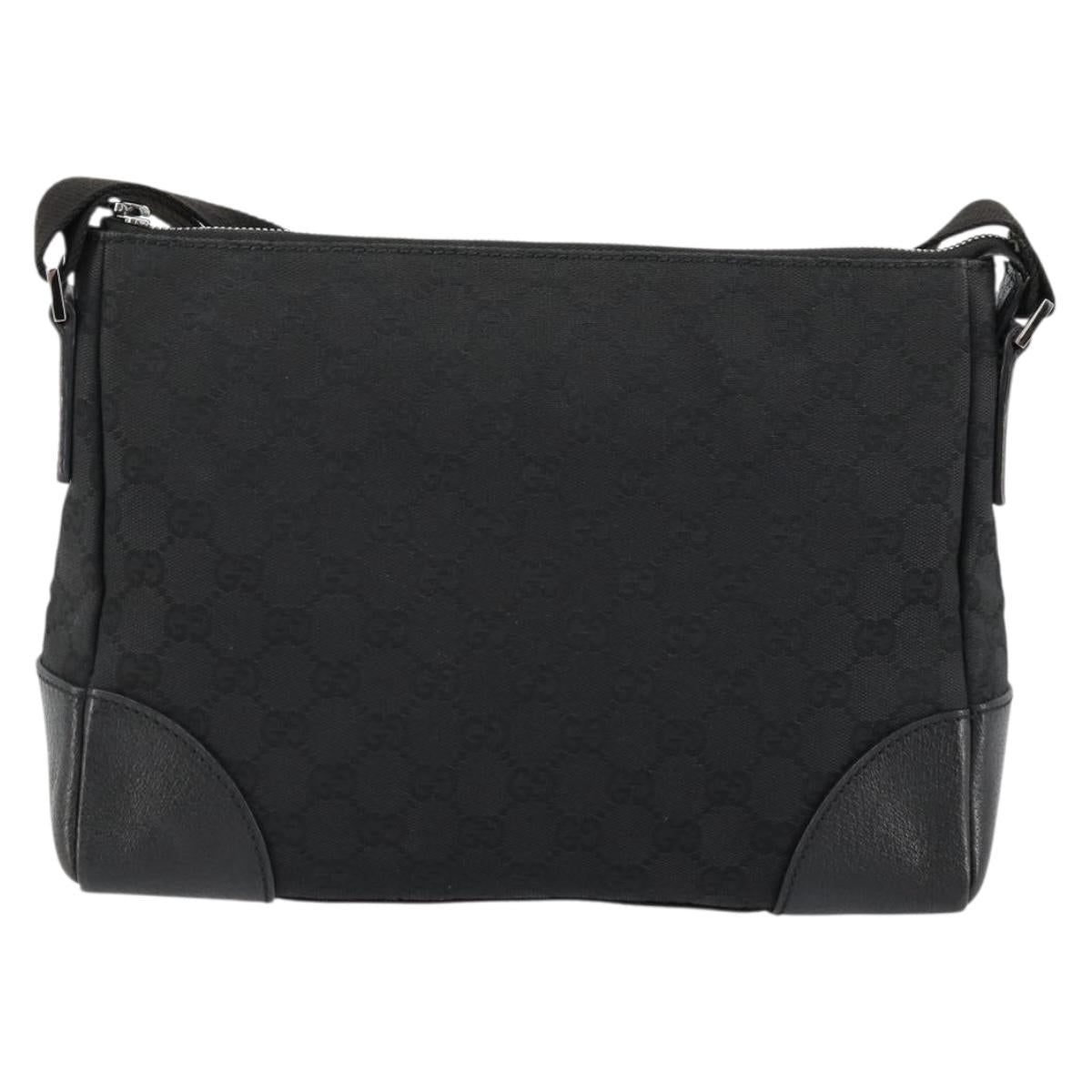 GUCCI GG Canvas Shoulder Bag Black Silver 114273 Auth ep14561