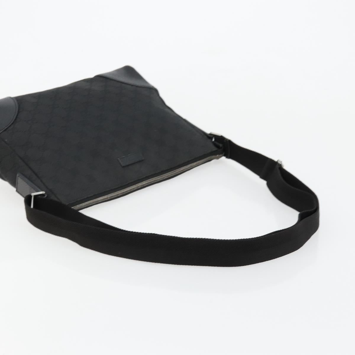 GUCCI GG Canvas Shoulder Bag Black Silver 114273 Auth ep14561