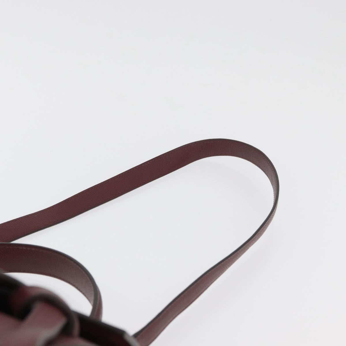 CELINE Belt bag Hand Bag Leather 2way Bordeaux Gold Auth ep14574V