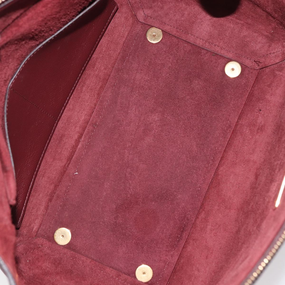 CELINE Belt bag Hand Bag Leather 2way Bordeaux Gold Auth ep14574V