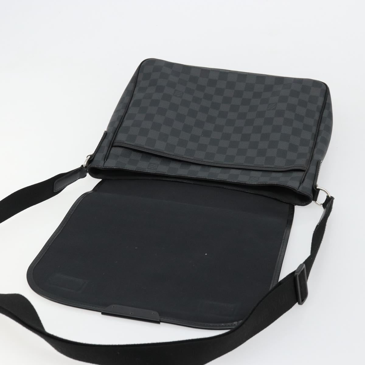 LOUIS VUITTON Damier Graphite Daniel MM Shoulder Bag N58029 LV Auth ep14582