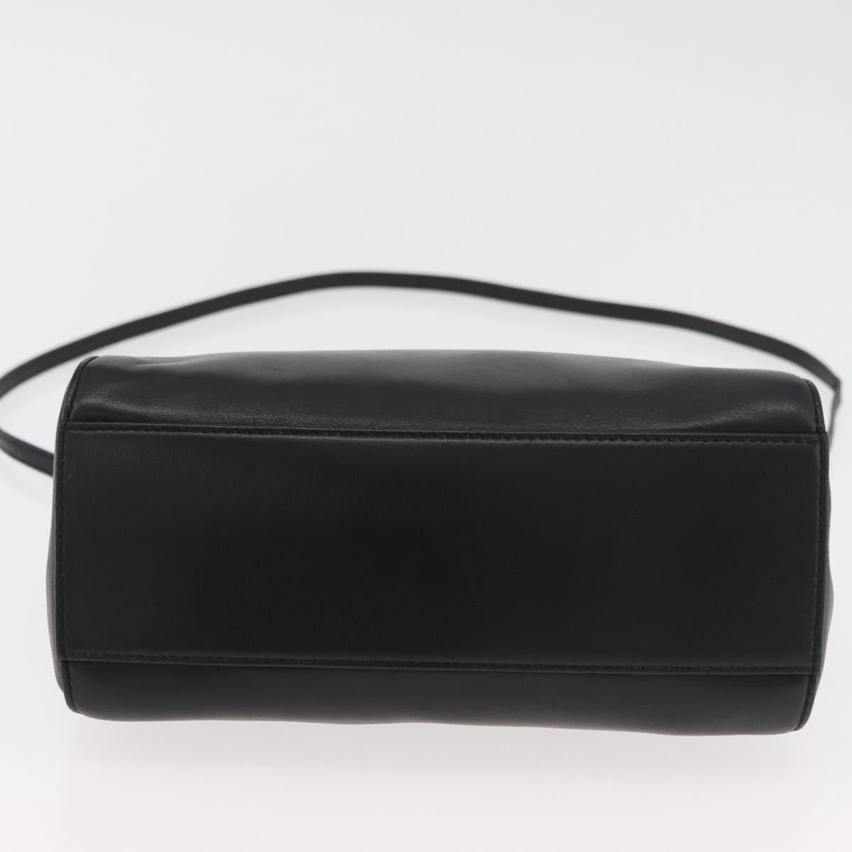 FENDI Monster Peek A Boo XS Hand Bag Leather 2way Black Gold Auth ep14588SAV
