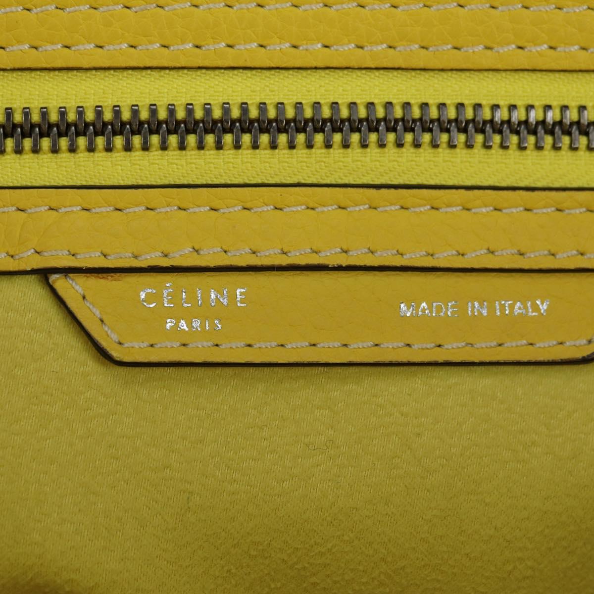 CELINE Luggage Mini Shopper Hand Bag Leather Yellow Auth ep14591V