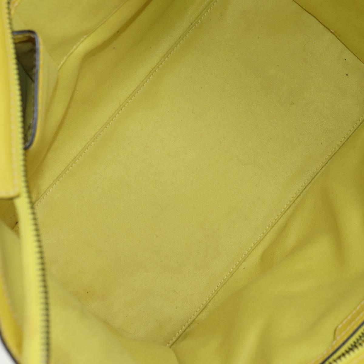 CELINE Luggage Mini Shopper Hand Bag Leather Yellow Auth ep14591V