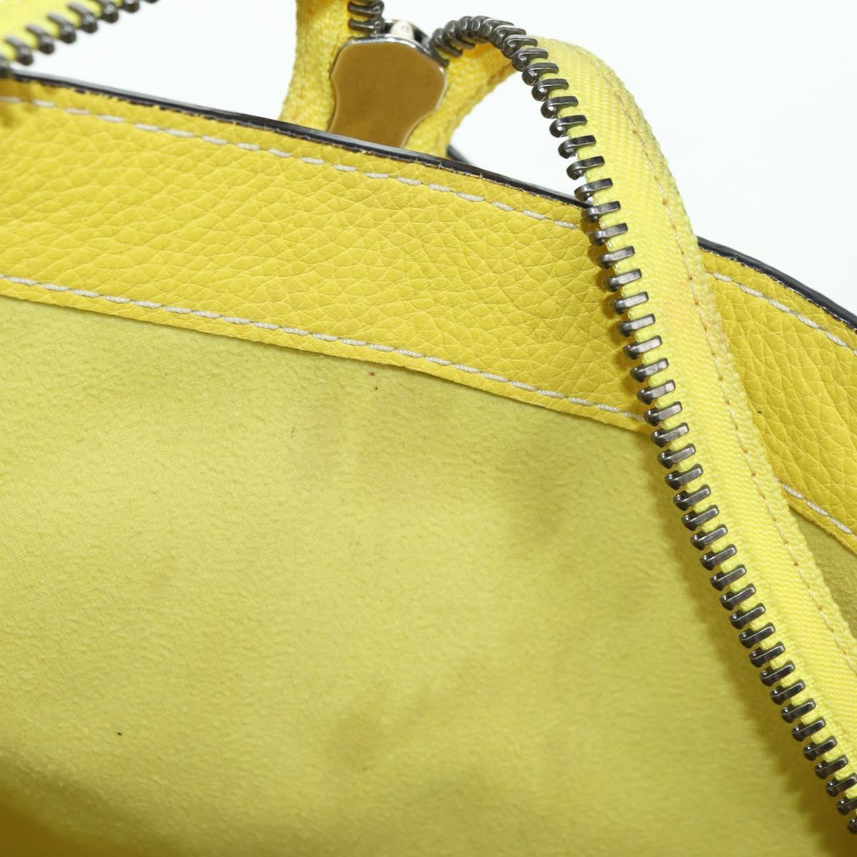 CELINE Luggage Mini Shopper Hand Bag Leather Yellow Auth ep14591V