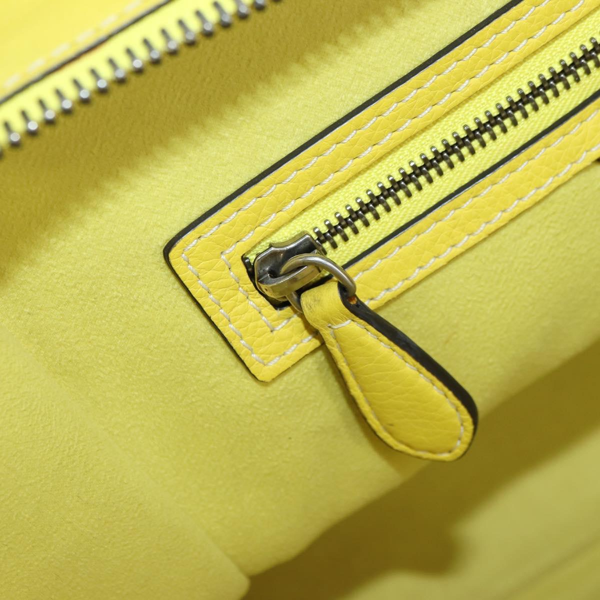 CELINE Luggage Mini Shopper Hand Bag Leather Yellow Auth ep14591V