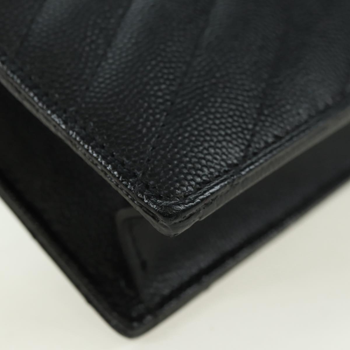 SAINT LAURENT Cassandra Envelope Chain Wallet Leather Black Auth ep14597V
