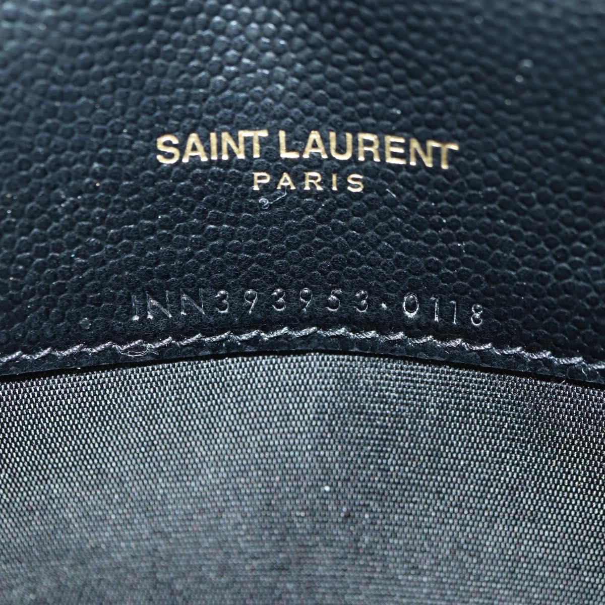 SAINT LAURENT Cassandra Envelope Chain Wallet Leather Black Auth ep14597V