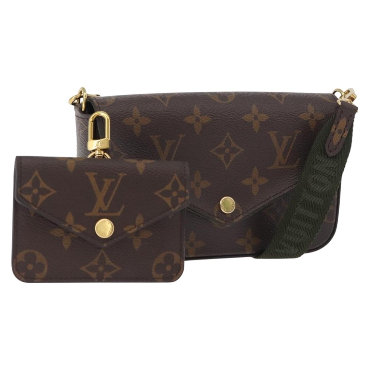 LOUIS VUITTON Monogram Multi Pochette Felicie Pouch Khaki M80091 Auth ep14598A