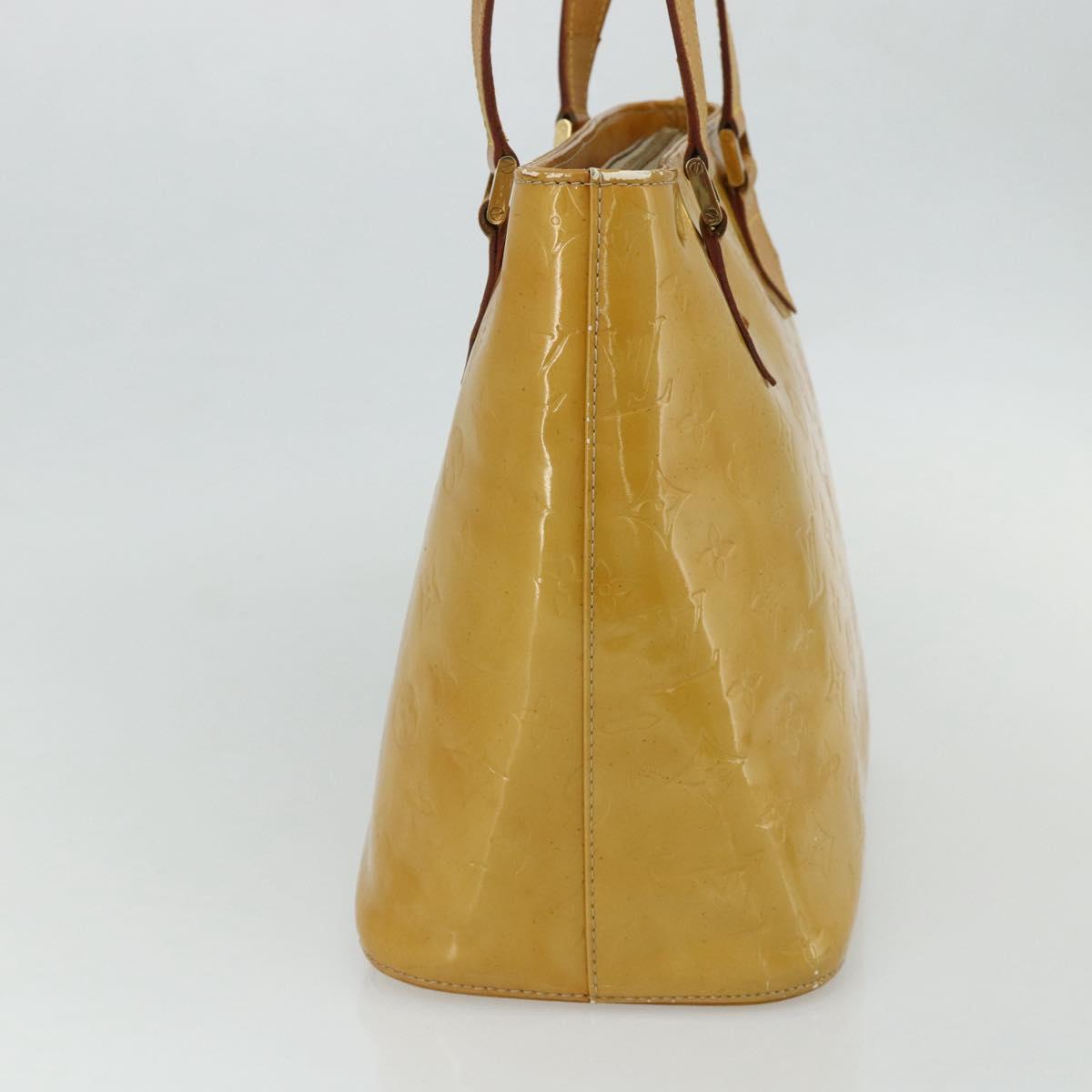 LOUIS VUITTON Monogram Vernis Houston Hand Bag Beige M91004 LV Auth ep14601