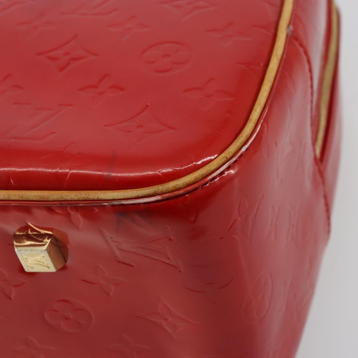 LOUIS VUITTON Monogram Vernis Sutton Hand Bag Red Rouge M91080 LV Auth ep14602