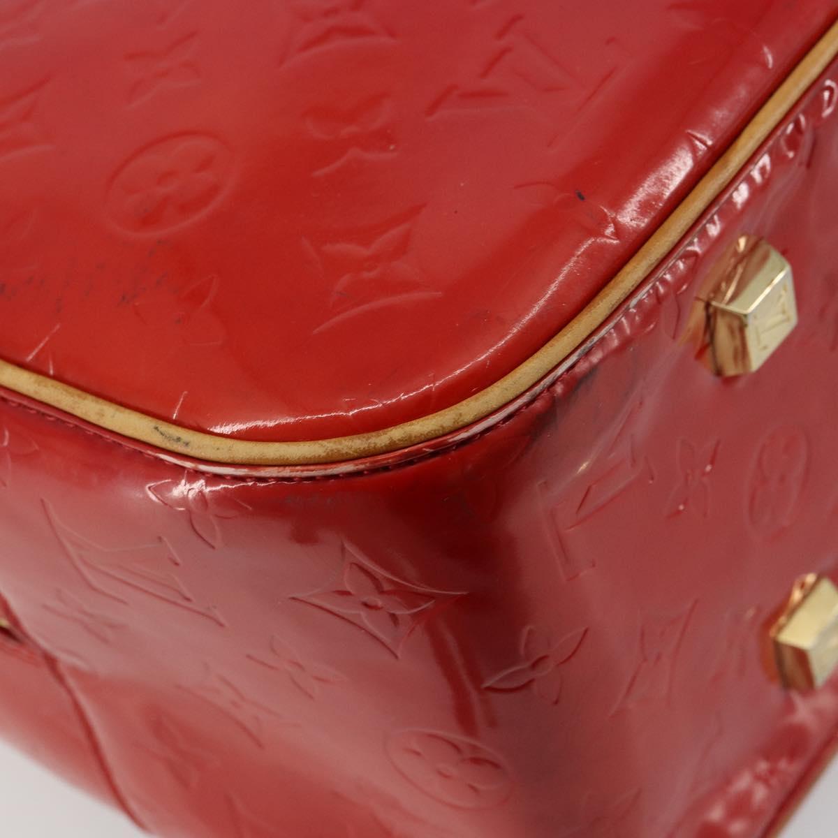 LOUIS VUITTON Monogram Vernis Sutton Hand Bag Red Rouge M91080 LV Auth ep14602