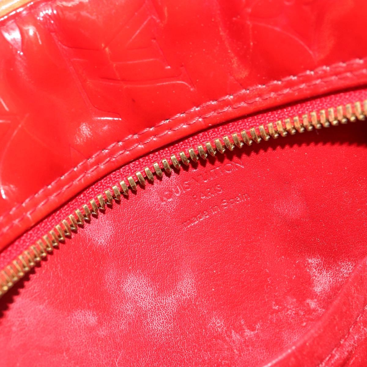 LOUIS VUITTON Monogram Vernis Sutton Hand Bag Red Rouge M91080 LV Auth ep14602