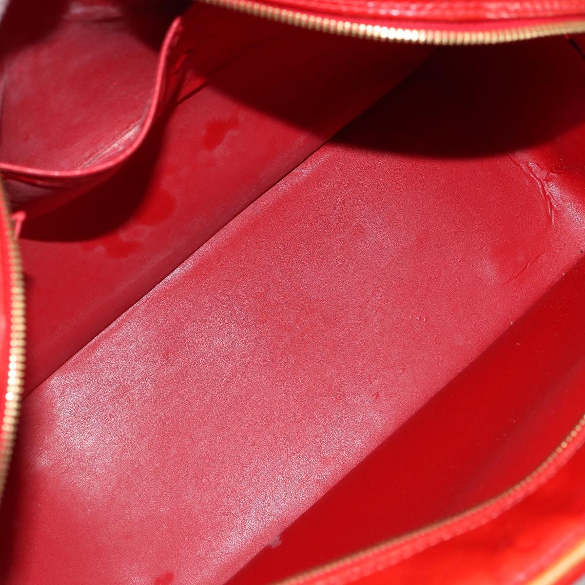 LOUIS VUITTON Monogram Vernis Sutton Hand Bag Red Rouge M91080 LV Auth ep14602