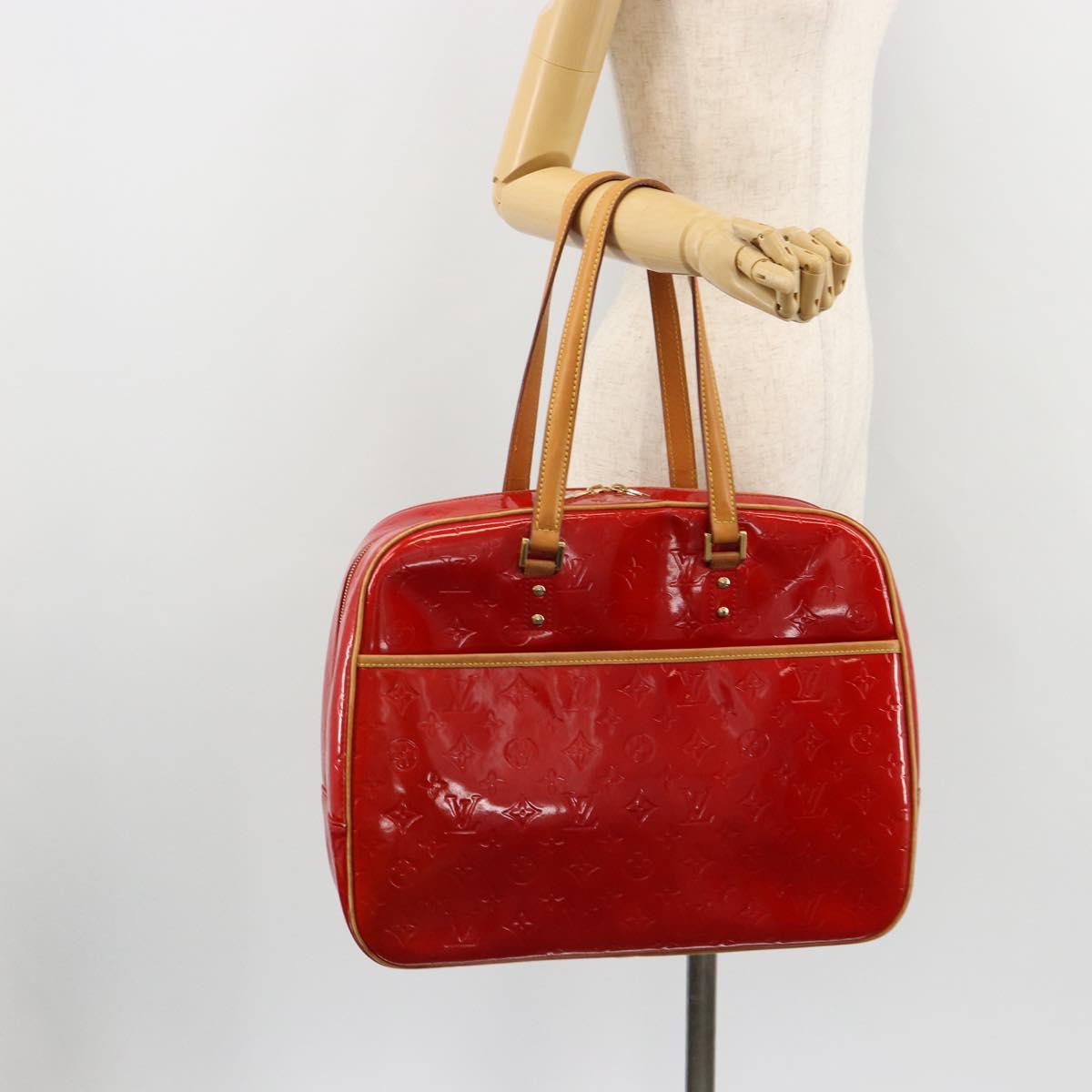 LOUIS VUITTON Monogram Vernis Sutton Hand Bag Red Rouge M91080 LV Auth ep14602