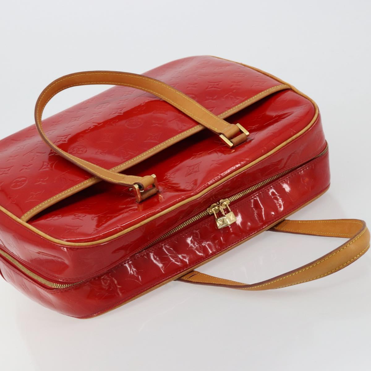 LOUIS VUITTON Monogram Vernis Sutton Hand Bag Red Rouge M91080 LV Auth ep14602
