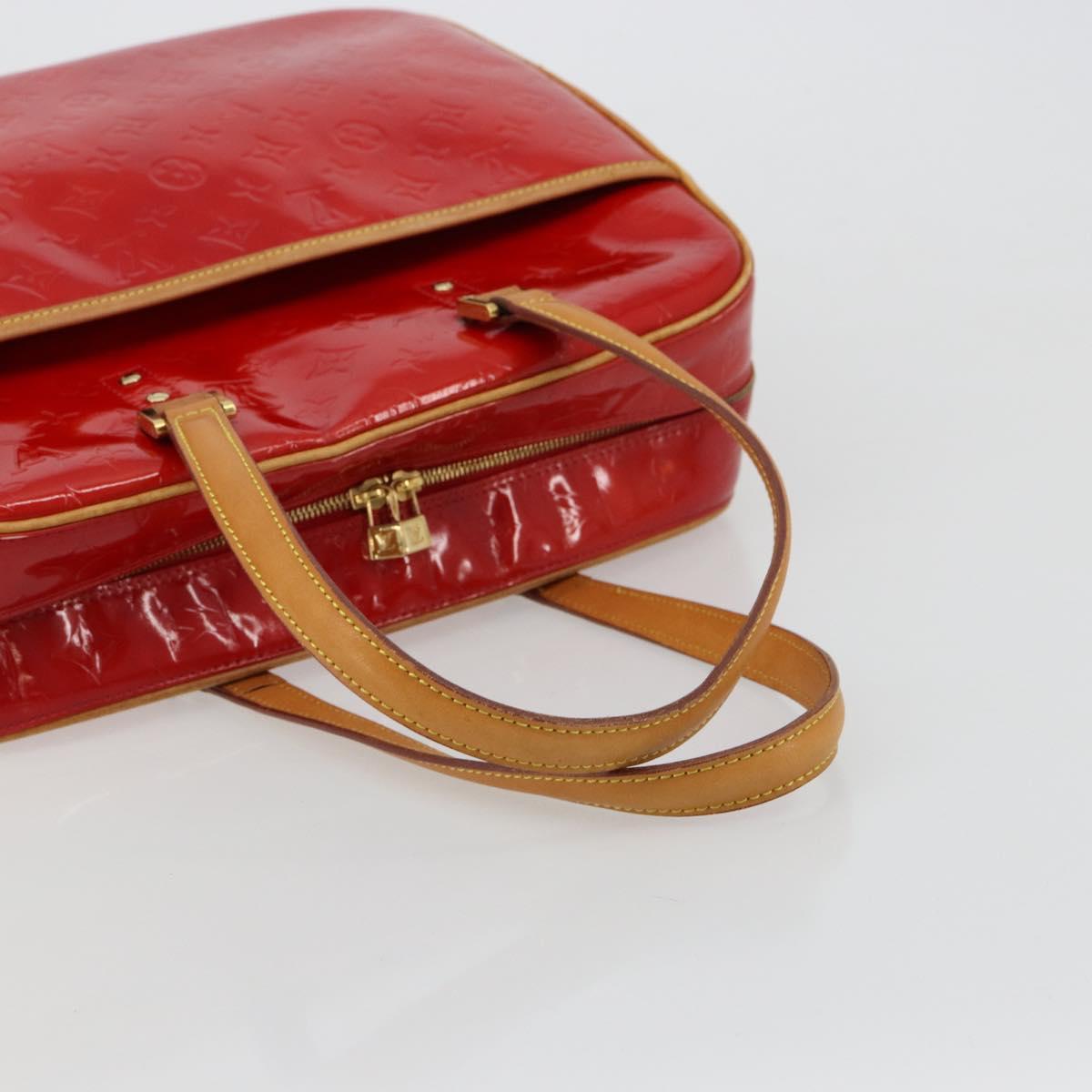LOUIS VUITTON Monogram Vernis Sutton Hand Bag Red Rouge M91080 LV Auth ep14602