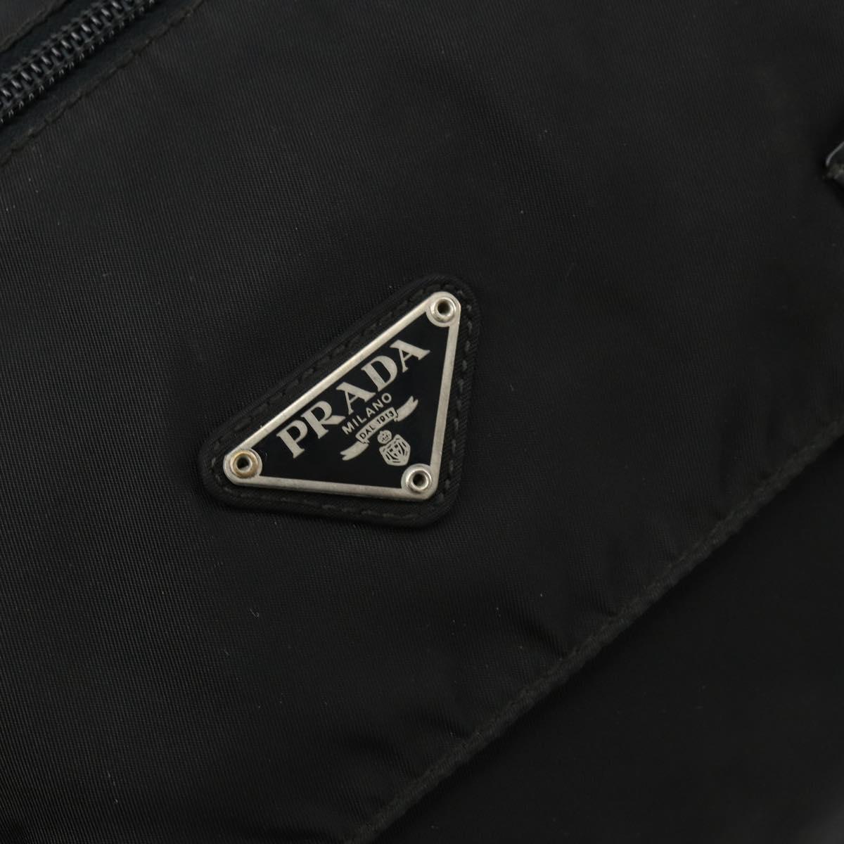 PRADA Shoulder Bag Nylon Black Silver Auth ep14604
