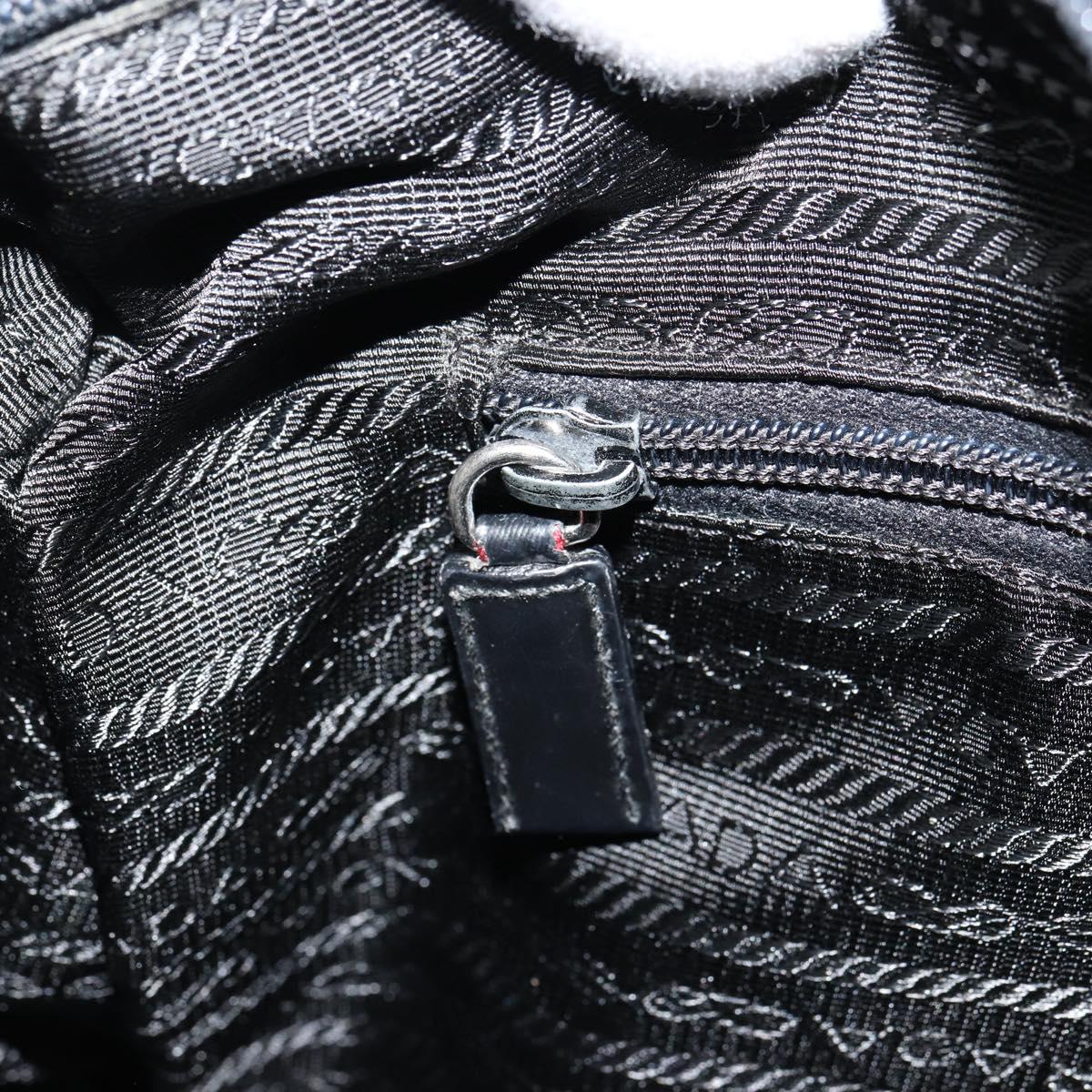 PRADA Shoulder Bag Nylon Black Silver Auth ep14604