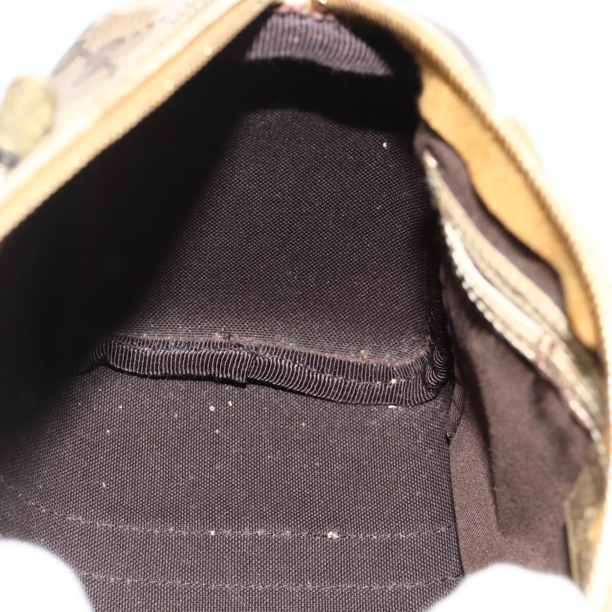 GUCCI GG Crystal Mini Boston Bag Coated Canvas Beige Gold 193604 Auth ep14605