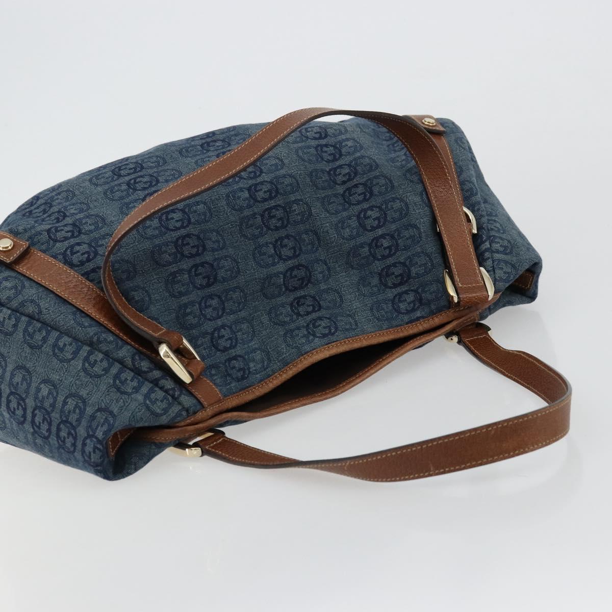 GUCCI GG Canvas Interlocking G Abbey Tote Bag Denim Outlet 130736 Auth ep14606A