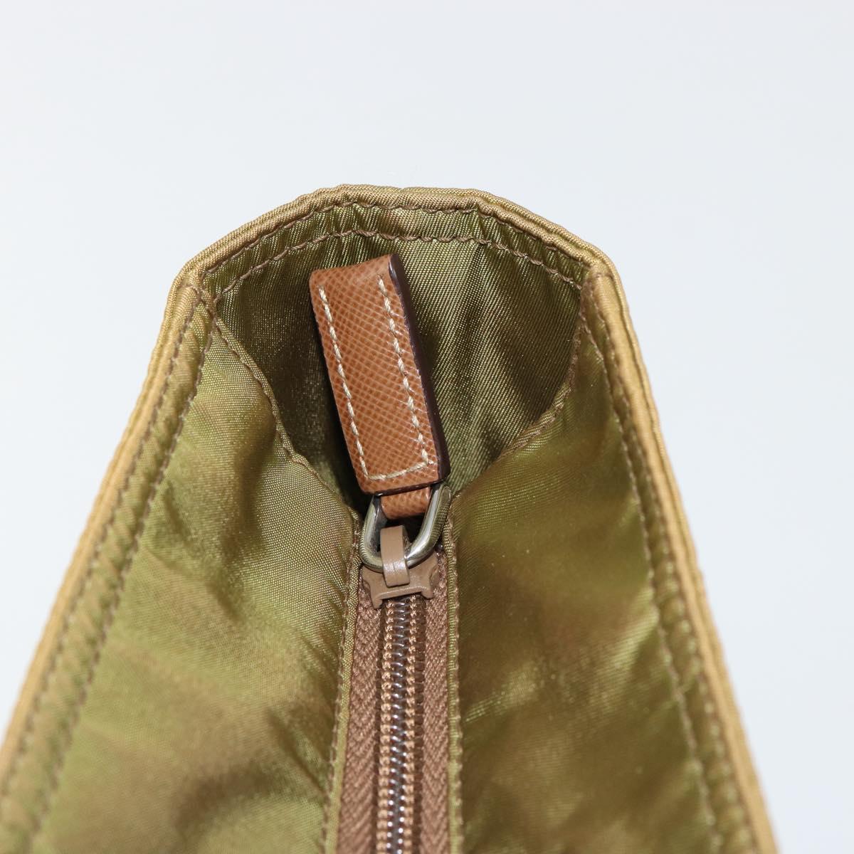 PRADA Tote Bag Nylon Green Silver Auth ep14607