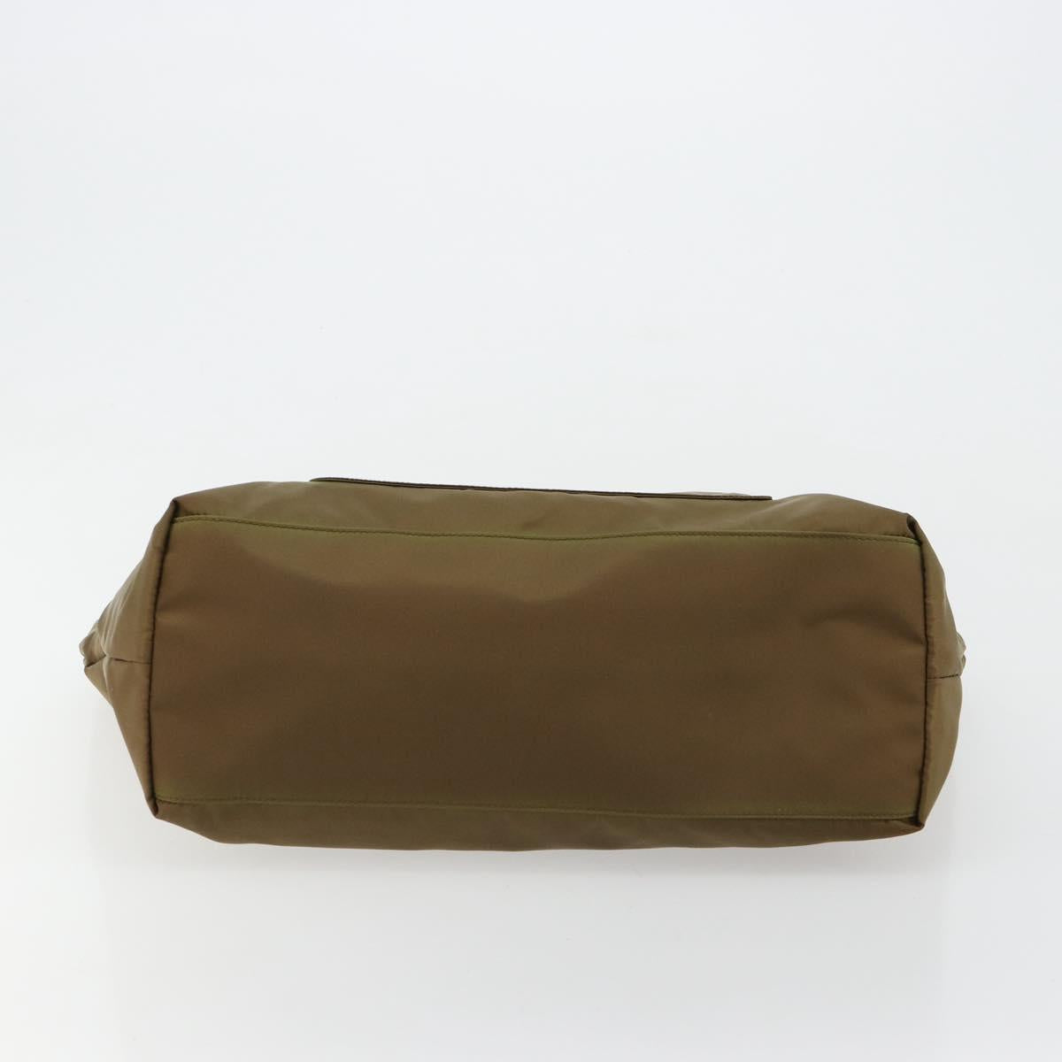 PRADA Tote Bag Nylon Green Silver Auth ep14607