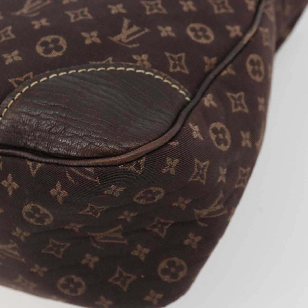 LOUIS VUITTON Monogram Mini Lin Boulogne Bag Brown Ebene M95225 LV Auth ep14608A