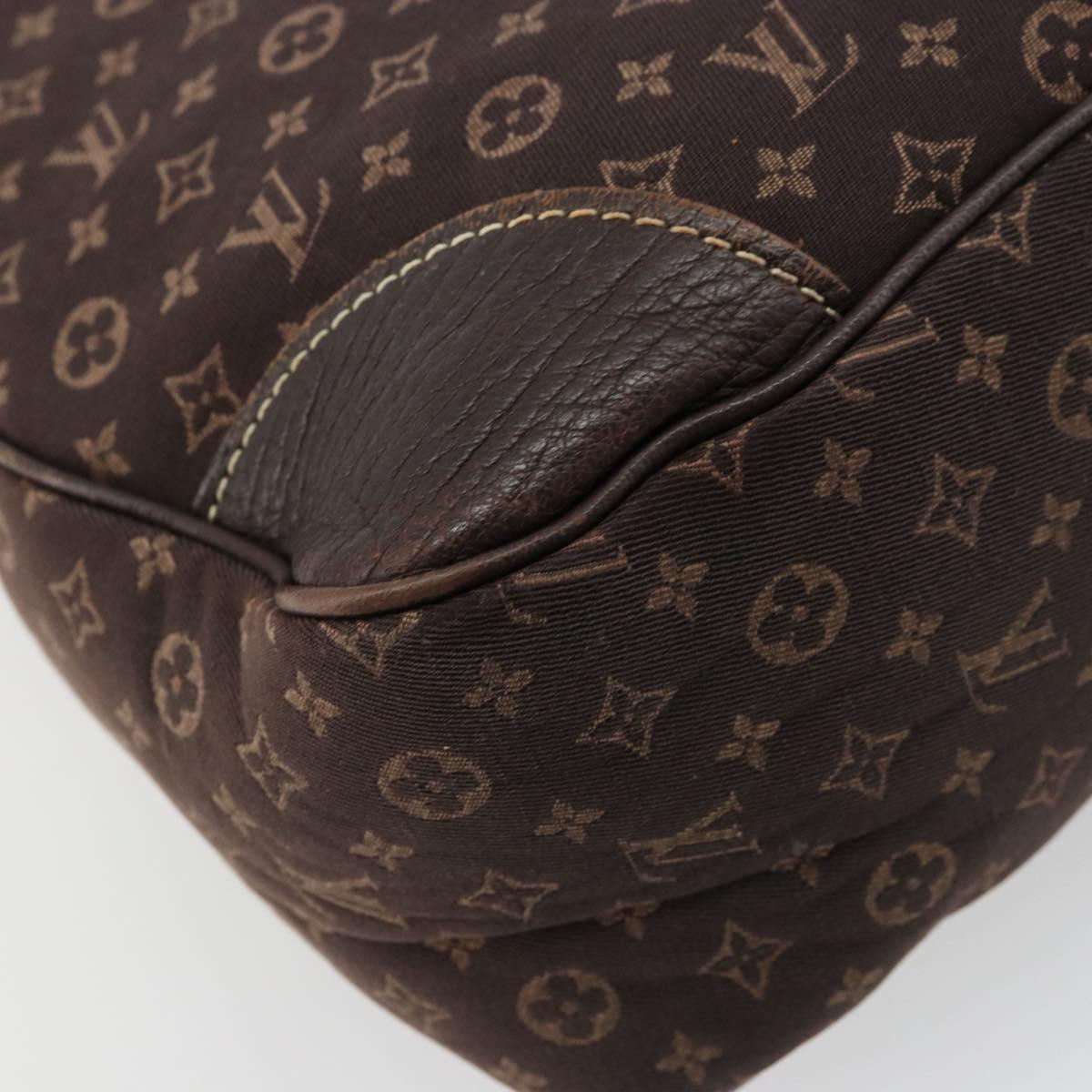 LOUIS VUITTON Monogram Mini Lin Boulogne Bag Brown Ebene M95225 LV Auth ep14608A