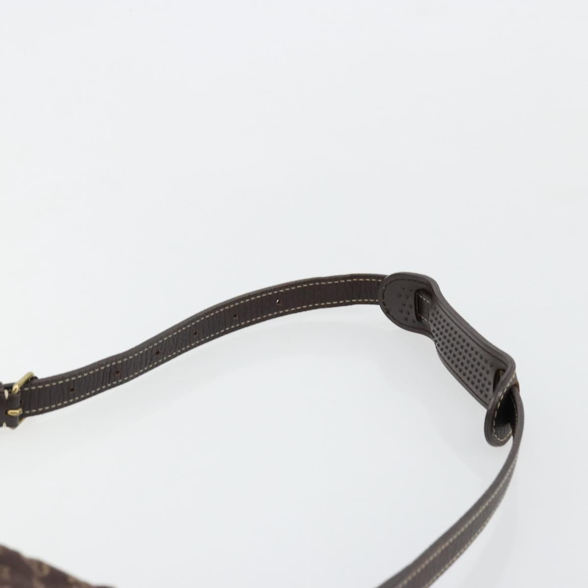 LOUIS VUITTON Monogram Mini Lin Boulogne Bag Brown Ebene M95225 LV Auth ep14608A