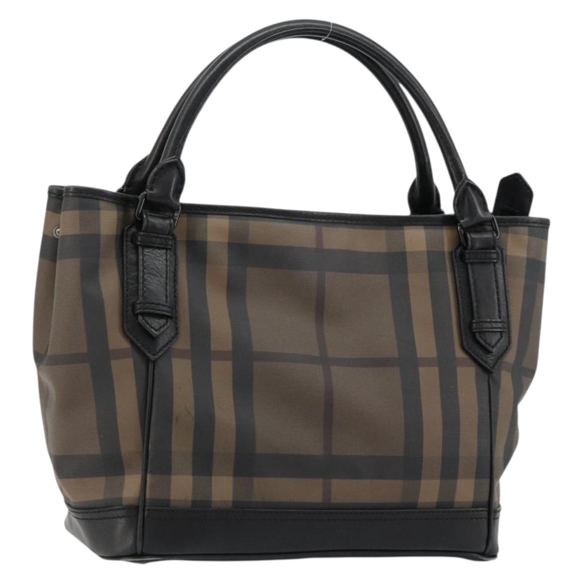 BURBERRY Nova Check Tote Bag PVC Beige Auth ep14617