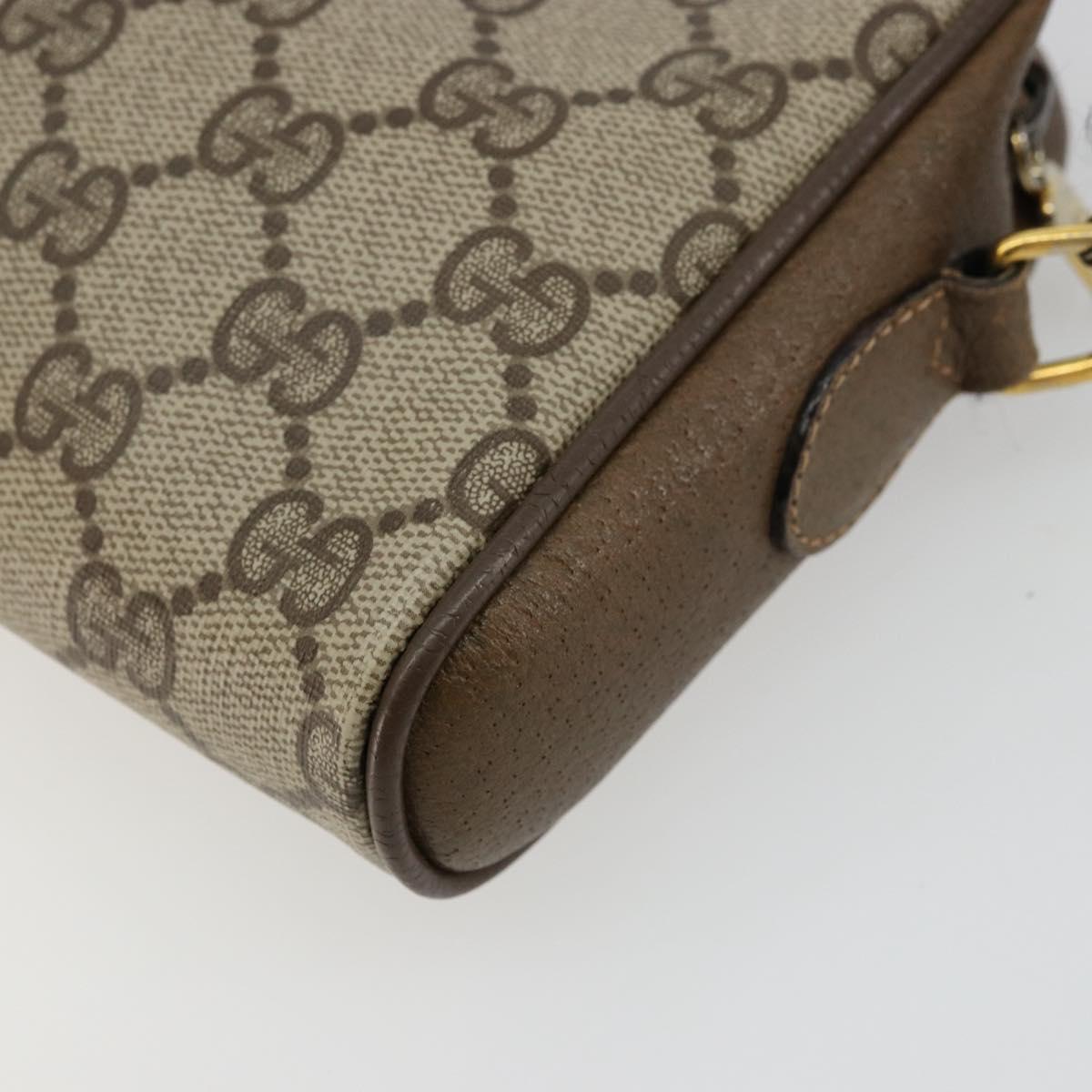 GUCCI GG Supreme Web Sherry Line Bag PVC Beige Gold 116 02 089 Auth ep14626