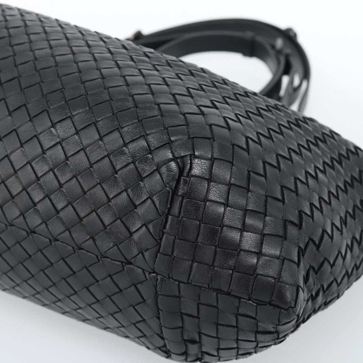 BOTTEGA VENETA INTRECCIATO Tote Bag Leather Black Auth ep14639A