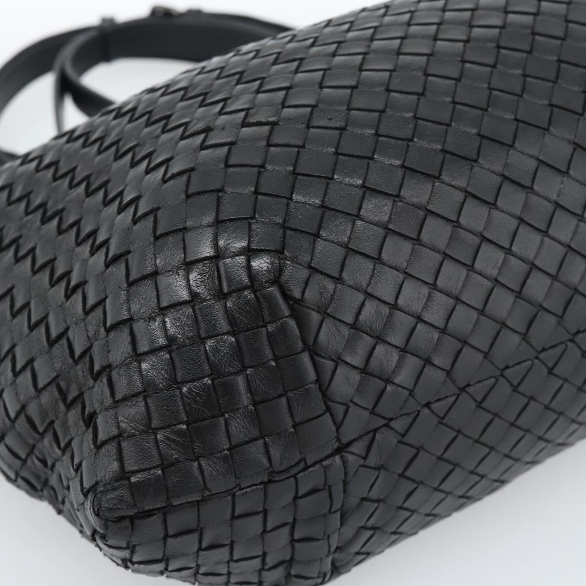 BOTTEGA VENETA INTRECCIATO Tote Bag Leather Black Auth ep14639A