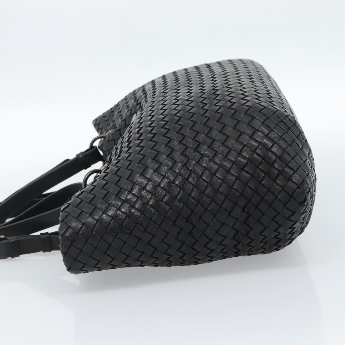BOTTEGA VENETA INTRECCIATO Tote Bag Leather Black Auth ep14639A