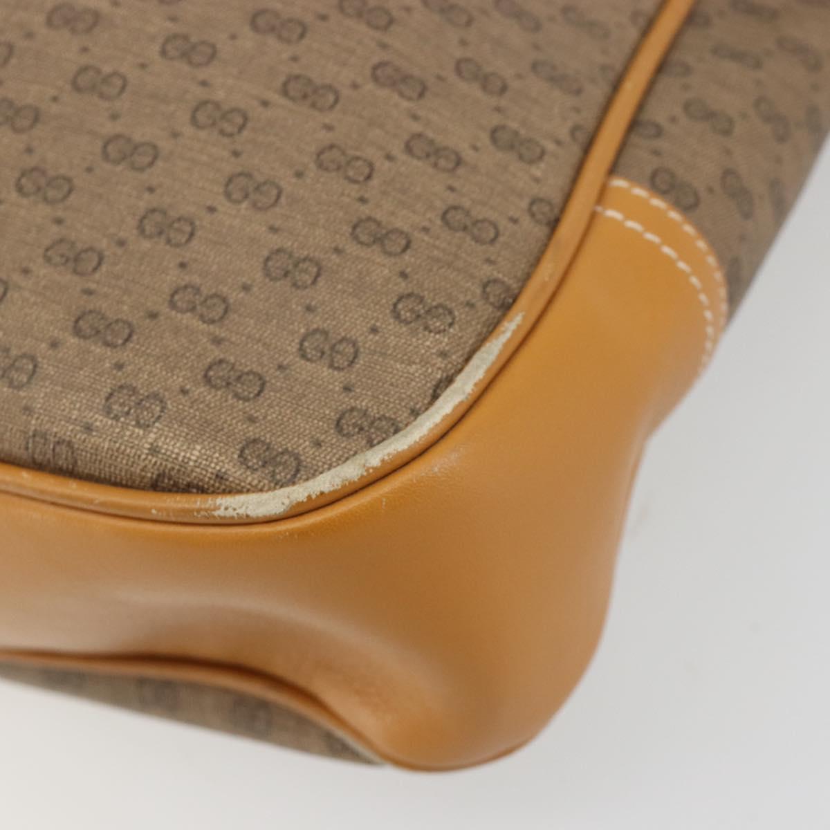 GUCCI Micro GG Supreme Tote Bag PVC Beige Gold Auth ep14645