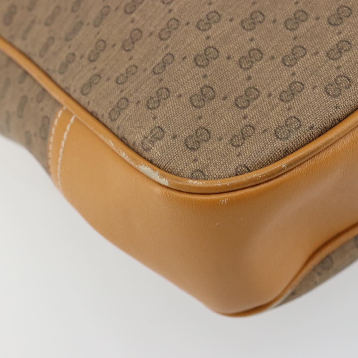 GUCCI Micro GG Supreme Tote Bag PVC Beige Gold Auth ep14645