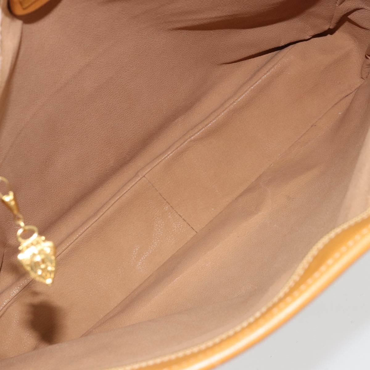 GUCCI Micro GG Supreme Tote Bag PVC Beige Gold Auth ep14645