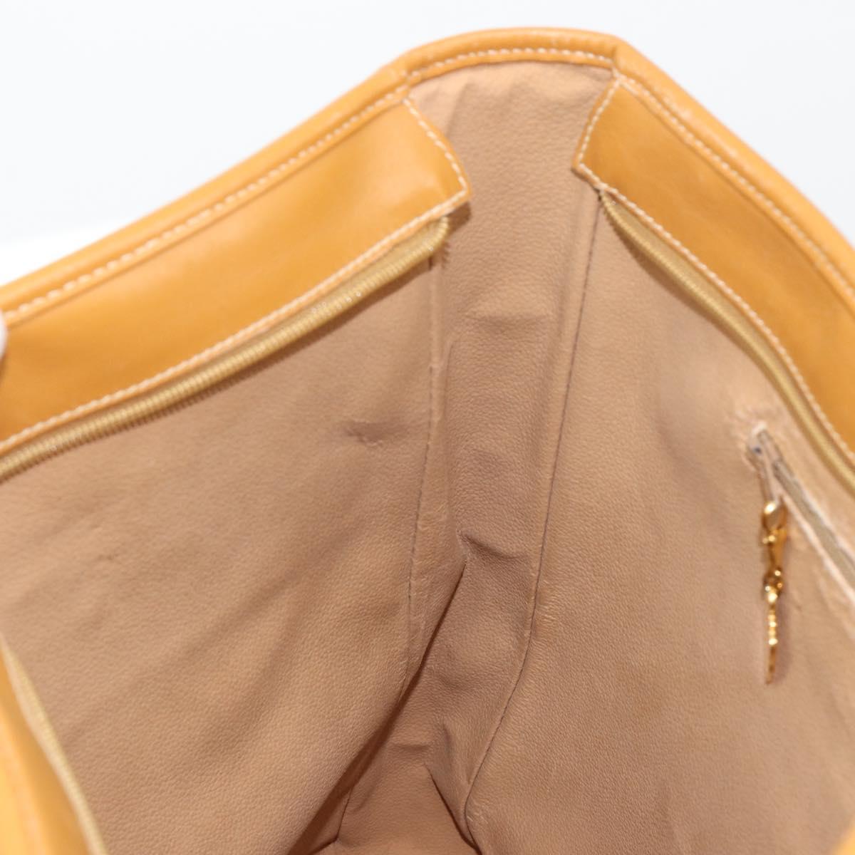 GUCCI Micro GG Supreme Tote Bag PVC Beige Gold Auth ep14645