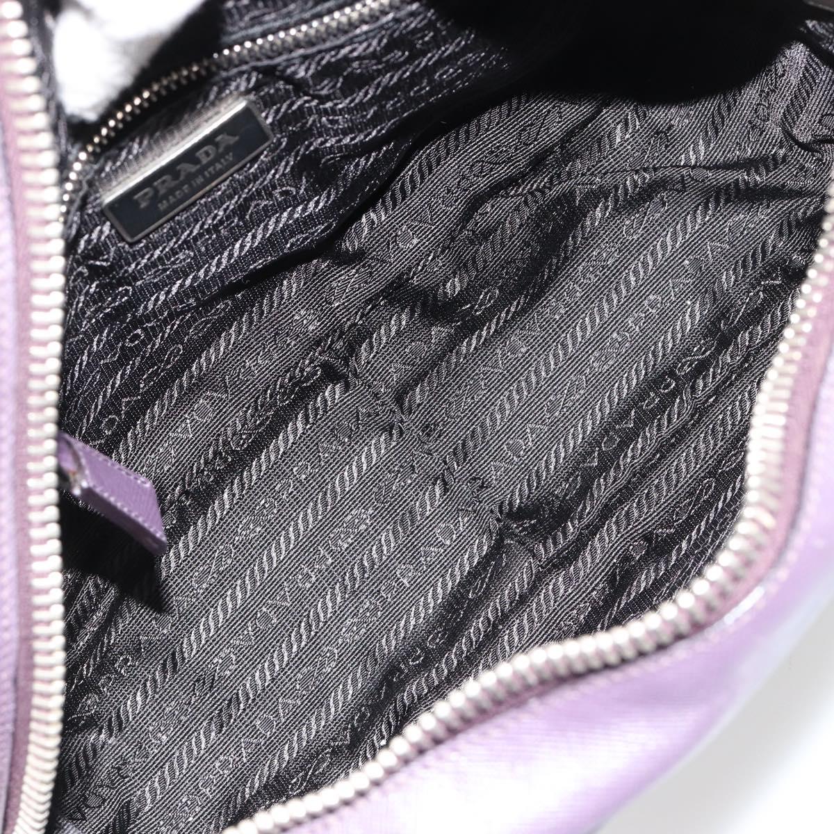 PRADA Hand Bag Safiano Leather Purple Silver Auth ep14648A