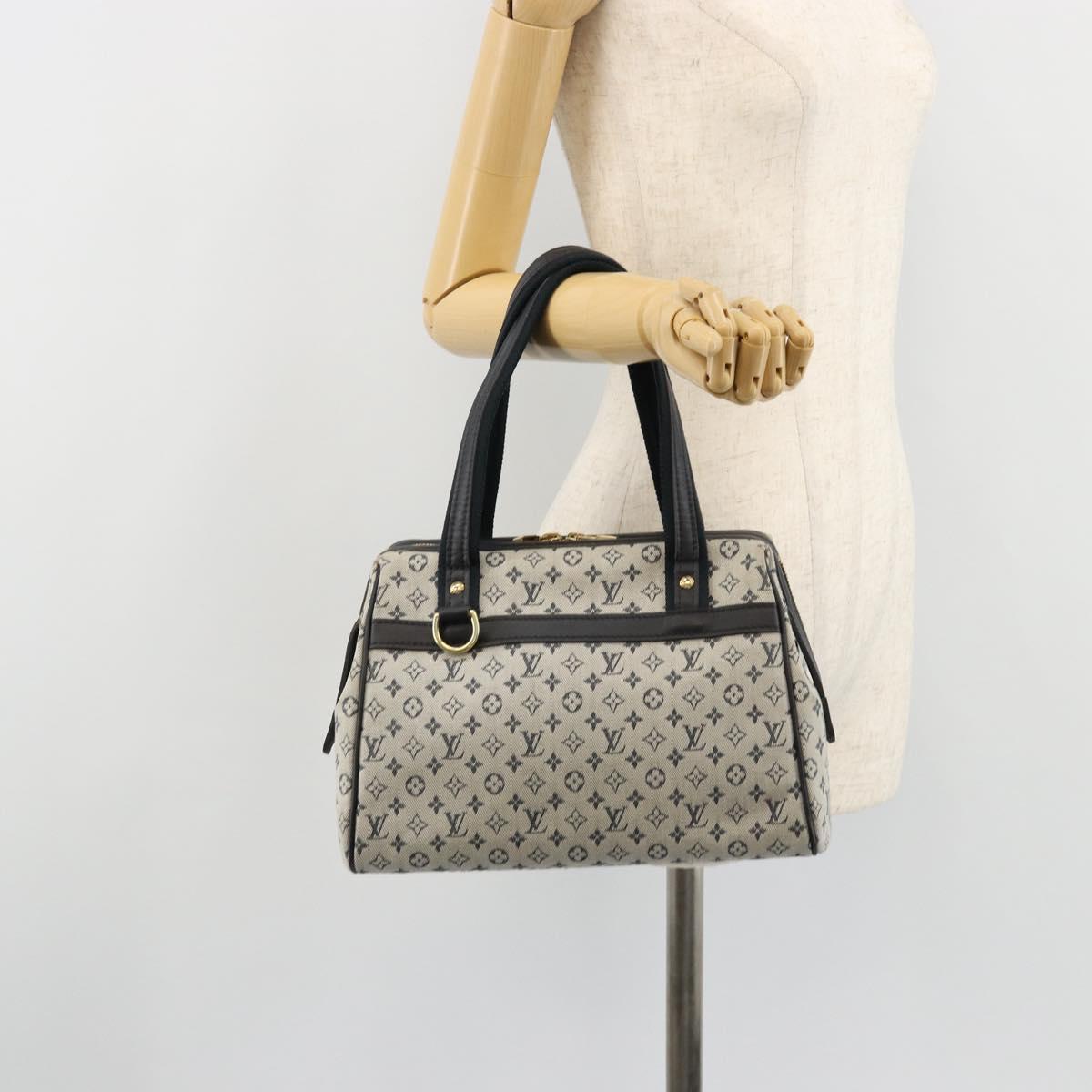 LOUIS VUITTON Monogram Mini Josephine PM Hand Bag Blue M92049 LV Auth ep14649