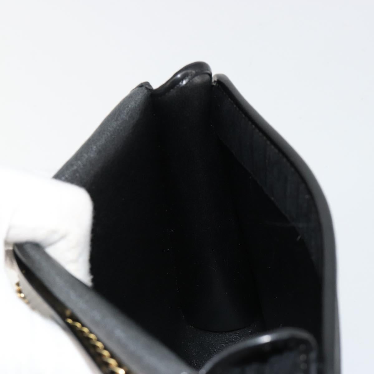 Christian Dior Trotter Canvas Chain Shoulder Bag Black Gold Auth ep14658A