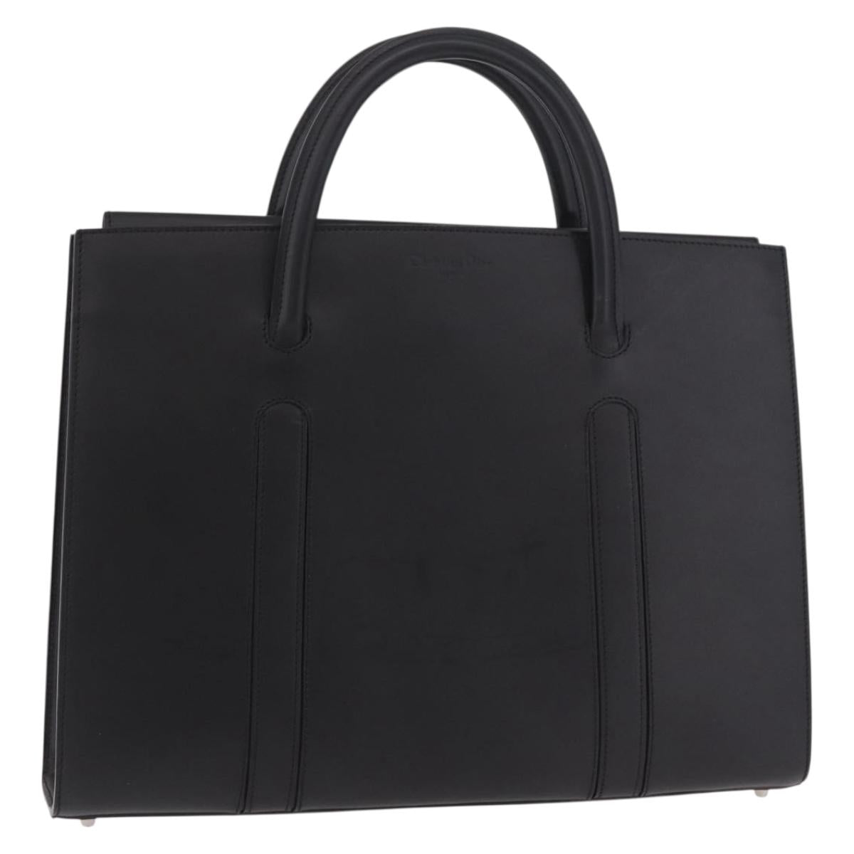 Christian Dior Hand Bag Leather Black Auth ep14660